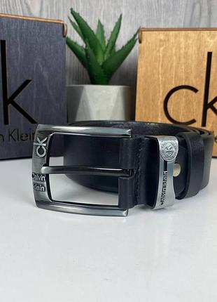 Кожаный мужской поясной ремень черный, ремень натуральная кожа