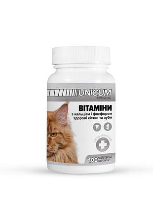 Вітаміни unicum premium для котів зуби та кістки 100табл. 50г/10