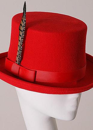 Жіночий фетровий капелюх циліндр ширина поля 5 см