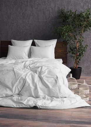 Постельное белье сатин-страйп 1*1 white