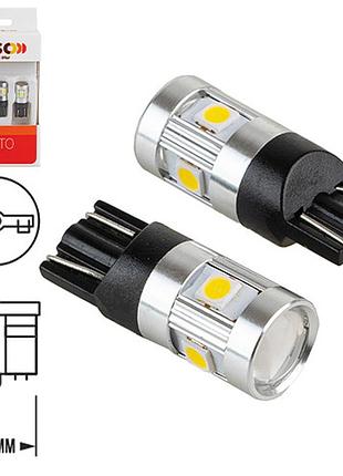 Лампа pulso/габаритные/led t10/w2.1x9.5d/6smd-3030/9-18v/210lm