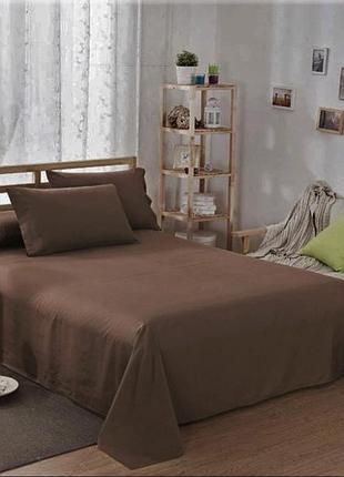 Простирадло 300х240см +наволочки 50х70 2шт поплін люкс шоколад moonlight