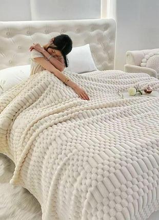 Плед евро koloco "шарпей 3d" 200 х 230 см (41050) айвори