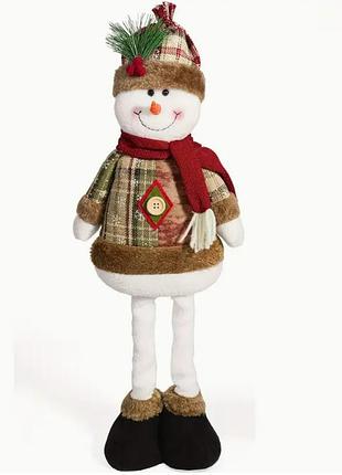 Новорічна іграшка декор сніговик на телескопічних ніжках