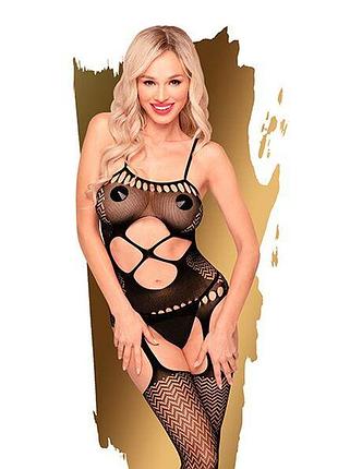 Бодістокінг з вирізом на животику penthouse - hot nightfall black xl
