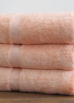 Махровий рушник 70 140 см туреччина щільність 750 г/м2 бавовна 100% daisy бірюза персиковий