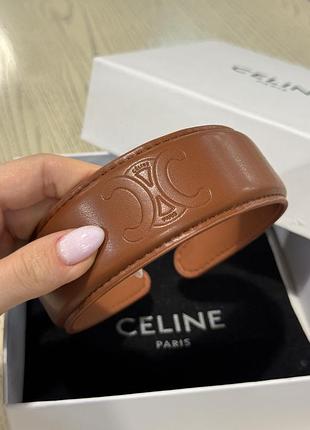 Обруч для волос селин коричневый с логотипом