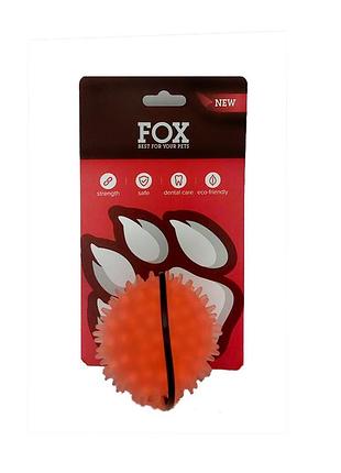 Игрушка для собак тм "fox" "мяч с шипами" оранжевый, 7, 5 см (с запахом ванили)