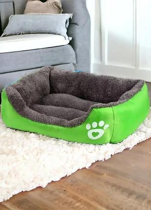 Лежанка - пуфик для кошек и собак l(67*55см) зеленая