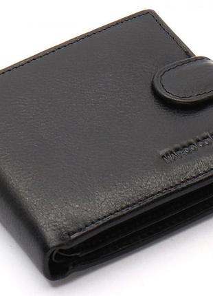 Черное классическое портмоне из натуральной кожи marco coverna mc-2003н-1