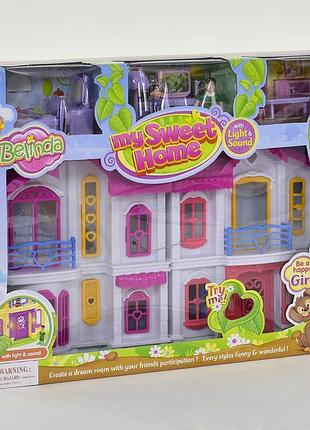 Детский игрушечный набор с флоксовыми фигурками животных домик 16660 (12) складной, мебель, жители,