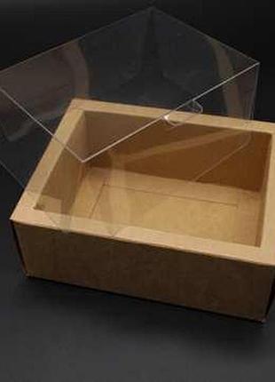 Упаковка для тортів, капкейків, пряників. крафтовий колір. 14х11х5см / упаковка для тортів, капкейків,