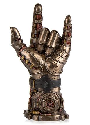 Статуэтка veronese в стиле стимпанк рок-жест руки 23х13х9см 178059 фигурка покрытая бронзовым напылением