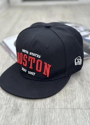 Кепка снепбек (snapback) boston бостон чорний 56-61р (9069)