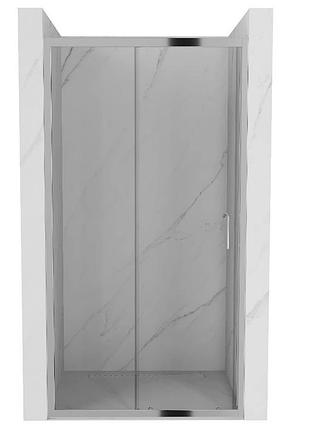 Дверь для душевой ниши mexen apia стекло раздвижная двухсекционная 190x105см прозрачная 5мм профиль хром