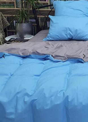 Постельное белье бязь серо-голубой