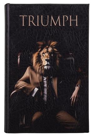 Шкатулка книга сейф металлическая с ключами триумф 26х17х5 см 0508-012 обложка кожзам