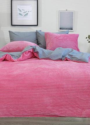 Шикарний комплект постільної білизни зима-літо двоспальний ренфорс +велсофт zl-35 євро