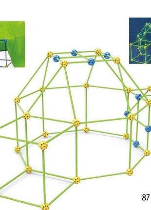 Дитячий намет-конструктор "побудуй свій форт-халабуда на 87 деталей" (світні) ост