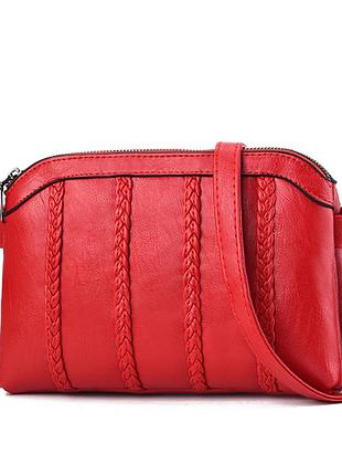 Качественная женская мини сумочка клатч на плечо, маленькая сумка красный