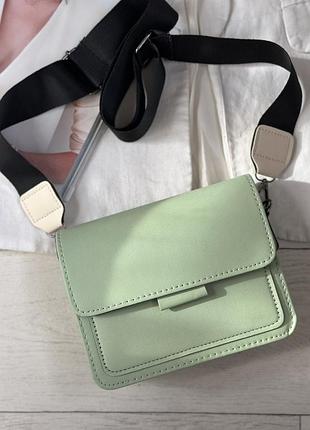 Сумка крос-боді фісташковий з молочним (223)