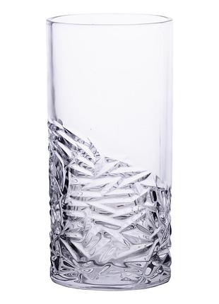 Ваза для цветов прозрачная 25 см стеклянная декоративная ваза 1.8 л ваза под цветы hp-19-142