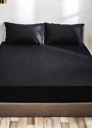 Набор простынь на резинке 100х200х25см+ наволочки 50х70 2шт поплин люкс оникс moonlight