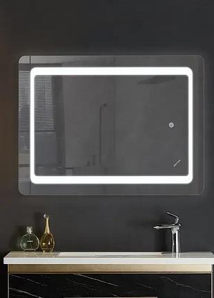 Дзеркало у ванну mixxus twee 60x80 см з підсвіткою сенсорне увімкнення антизапотівання прямокутне mi6660