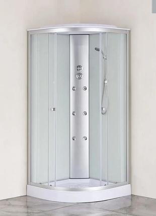 Бокс душевой с гидромассажем mixxus strong sbh02-90x90x215-fb satin низкий поддон (mi6890)