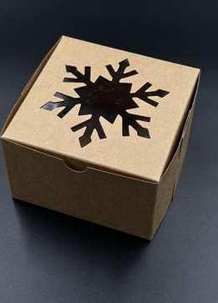 Упаковка для тортів, капкейків, пряників. крафтовий колір. 10х10х6см / упаковка для тортів, капкейків,