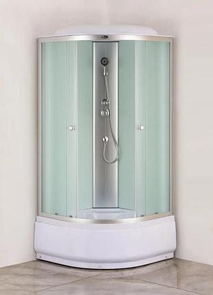 Бокс душевой без гидромассажа mixxus strong sb01-90x90x215-fb satin с высоким поддоном (mi6884)