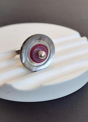 Кільце перламутр langani. перстень з натурального перламутру. каблучка перламутр коло.розмір 20-регулюється.