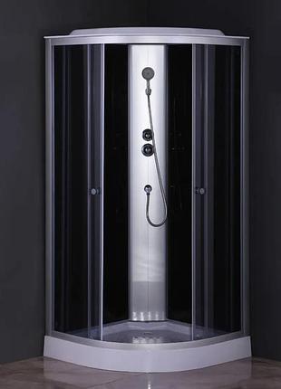 Бокс душевой без гидромассажа mixxus strong sb02-90x90x215-gr satin с низким поддоном (mi6887)