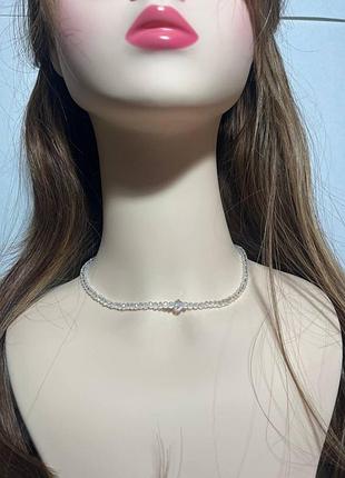 Чокер на шию для нареченої з хрусталиками