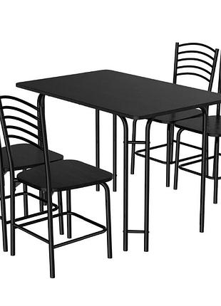 Комплект мебели costway katarina стол и 4 стула черный
