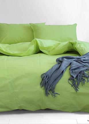 Однотонное постельное белье кремовое полуторное из ранфорса apricot cream sunny lime
