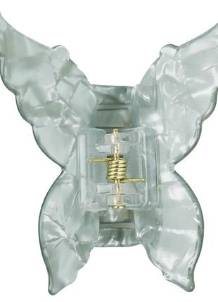 Краб для волосся метелик французький пластик fashion jewelry зелений 5 см