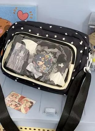 Сумка з прозорою кишенею ita bag японський стиль haradjuku