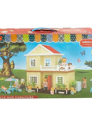 Детский игрушечный набор с флоксовыми фигурками животных вилла "счастливая семья" 1514 (6) 2 этажа,