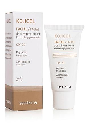 Сесдерма депігментуючий крем з spf 20 sesderma kojicol skin lightener cream spf 20, 30 мл