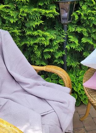 Простирадло-покривало піке 180х220см тм комфорт текстиль вафелька пудра
