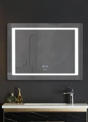 Зеркало в ванную mixxus style 50x70см c подсветкой сенсорное включение антизапотевание прямоугольное mi6665