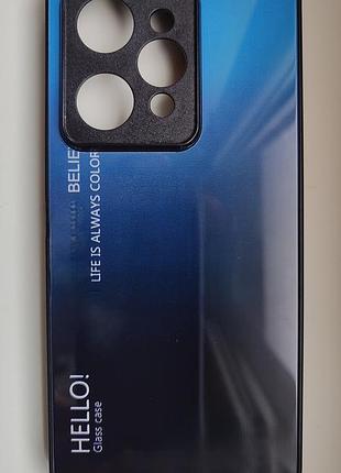 Чехол градиент стеклянный для realme 15 5g синий