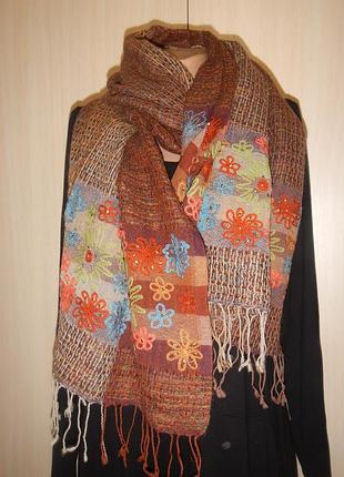 Большой шарф с шерстью