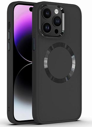 Tpu чохол bonbon metal style with magsafe для apple iphone 12 pro max (6.7") чорний / black