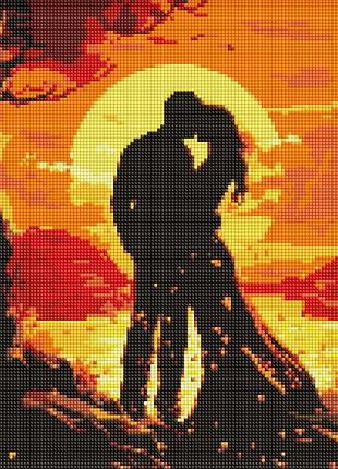 Алмазная мозаика романтика чувств с голограммными стразами идейка 30 х 40 amo7987