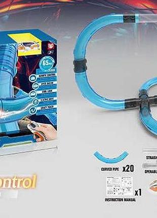 Дитячий іграшковий набір автотрек трубопровідний d 2084-2 (18) 1 машинка на р/у, 67 ел., світловий еф