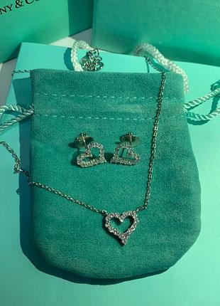 Набор тиффани: 2 предмета. серебро 925 / мешочек тиффани