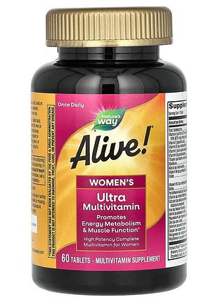 Мультивитамины для женщин, alive!, women's multi-vitamin, nature's way, 60 таблеток