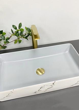 Умивальник (раковина) vbi triest grey marmo накладний